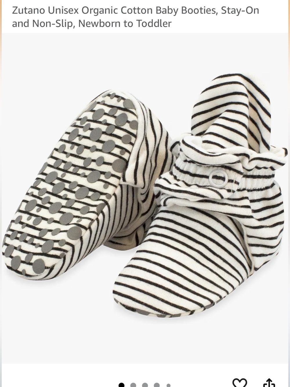 Zutano Organic Cotton Pencil Stripe Unisex Baby Booties